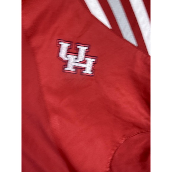 Houston Cougars Jacket Mens XL Red NCAA Football Adidas Full Zip Windbreaker - Picture 3 of 13